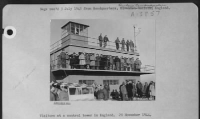 Thumbnail for General > Visitors At A Control Tower In England.  29 November 1944.