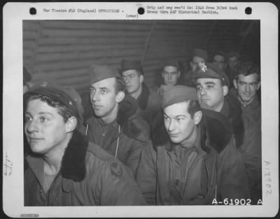 Thumbnail for General > Crewmen Listen Attentively As Intelligence Officer Discloses The Target For The Day'S Bombing Mission.  303Rd Bomb Group, England.  9 Dec. 1944.