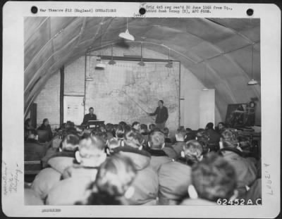 Thumbnail for General > Personnel Of The 493Rd Bomb Group Being Briefed Before A Bombing Mission.  England, 7 April 1945.