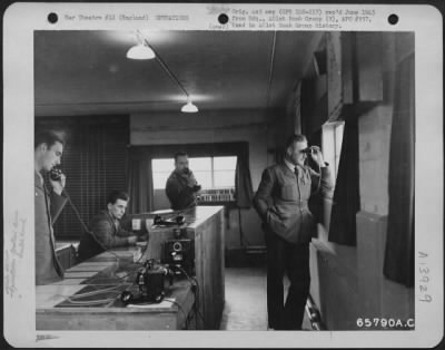 Thumbnail for General > These Are The Men Who Direct Take-Off And Landings Of The 401St Bomb Group Boeing B-17 Flying Fortresses At An 8Th Air Force Base In England, 28 December 1943.