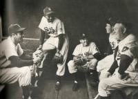 Thumbnail for Browns Jim Rivera, Satchel Paige, Marty Marion, Clint Courtney, Rogers Hornsby.jpg