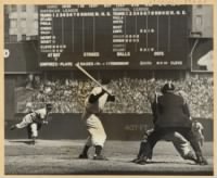 Hayes Catching Feller No Hitter, Dimaggio at bat.jpg