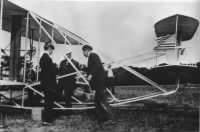 1903 Photograph of Orville & Wilbur Wright at Kill Devil Hills, NC.jpg