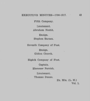 Thumbnail for Volume IV > Military Abstracts from Executive Minutes. Vols. 1-9 Inclusive. 1790-1817.