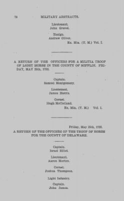 Thumbnail for Volume IV > Military Abstracts from Executive Minutes. Vols. 1-9 Inclusive. 1790-1817.