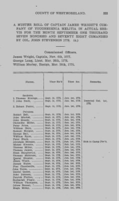 Thumbnail for Volume II > Battalions Not Stated Westmoreland County Militia.