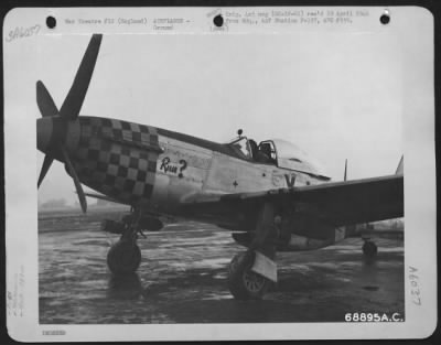 Thumbnail for North American > North American P-51 "Run?" Of The 353Rd Fighter Group, Prior To Take Off With Para Bombs Loaded Under The Wings.  England, 14 November 1944.