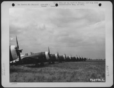 Thumbnail for Republic > Republic P-47 'Thunderbolts' Which Act As Escorts Are Parked On The Line At A 379Th Bomb Group Base In England.  31 August 1943.