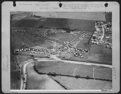 Republic > Re-Deployment - Fighter Planes ... One Hundred And Forty-Five First-Line Fighters Of The U.S. 8Th And 9Th Af Parked In A Dispersal Area At Speke, England Awaiting Processing For Redeployment To The States And Eventually Service In The Pacific Air War.  No