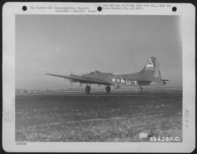 Thumbnail for Boeing > A Boeing B-17 "Flying Fortress" (A/C No. 25729) Of The 401St Bomb Squadron, 91St Bomb Group Takes Off On A Mission From Its Base At Bassingbourne, England On 3 November 1943.