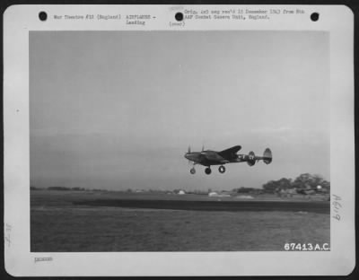 Thumbnail for Lockheed > A Lockheed P-38 "Lightning" Comes In For A Landing At An 8Th Air Force Base In England.