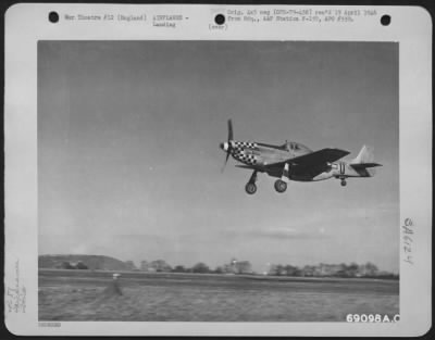 North American > North American P-51 "Don Helen" Of The 353Rd Fighter Group Returns To Its Base In England After A Mission Over Enemy Installations In Europe.