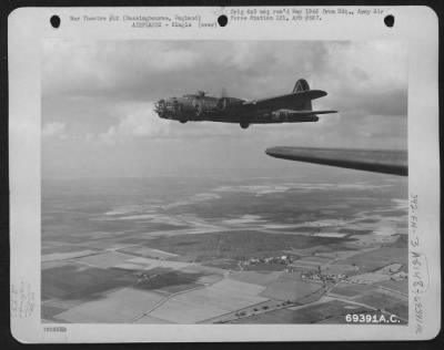 Thumbnail for Boeing > The Boeing B-17 "Flying Fortress" "Rebel'S Revenge" (A/C No. 750), Attached To The 323Rd Bomb Squadron, 91St Bomb Group At Bassingbourne, England, Flies Over The Countryside On A Practice Mission On 25 September 1943.