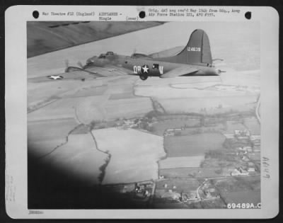 Boeing > A Boeing B-17 "Flying Fortress" (A/C No. 124639), Of The 91St Bomb Group Drones Over The English Countryside On A Practice Mission.  14 June 1943.