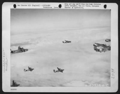 Thumbnail for Consolidated > A Formation Of Consolidated B-24 "Liberators" Of The 2Nd Bomb Division, 8Th Air Force, Enroute To Bomb Nazi Installations Somewhere In Europe, 24 November 1944.