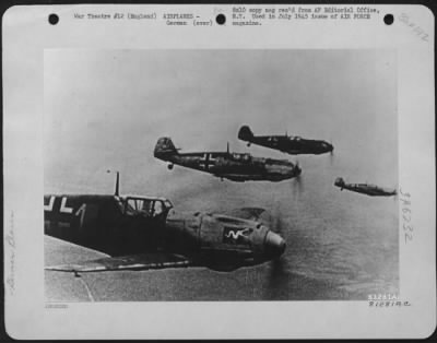 Thumbnail for German > German Messerschmitt Me 109S [Sic - Bf 109E] Roar Over The English Channel On A Bombing Mission In England.