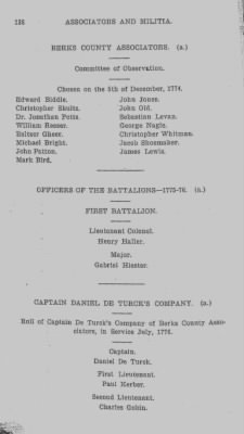 Volume V > Muster Rolls and Papers Relating to the Associators and Militia of the County of Berks.