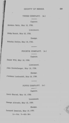 Volume V > Muster Rolls and Papers Relating to the Associators and Militia of the County of Berks.