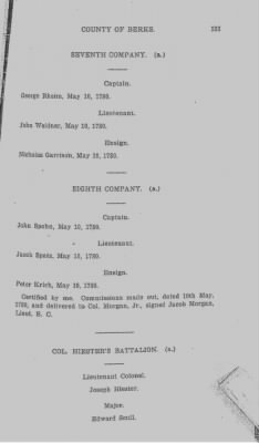 Volume V > Muster Rolls and Papers Relating to the Associators and Militia of the County of Berks.