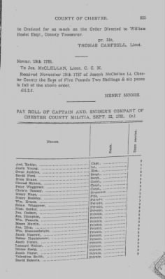 Volume V > Muster Rolls Relating to the Associators and Militia of the County of Chester.