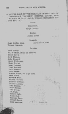 Volume V > Muster Rolls Relating to the Associators and Militia of the County of Chester.