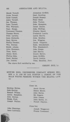 Volume V > Muster Rolls Relating to the Associators and Militia of the County of Chester.