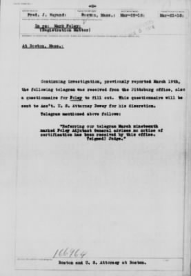 Old German Files, 1909-21 > Mark Foley (#166964)