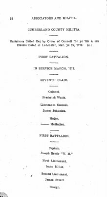 Thumbnail for Volume VI > Muster Rolls Relating to the Associators and Militia of the County of Cumberland