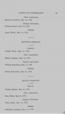 Thumbnail for Volume VI > Muster Rolls Relating to the Associators and Militia of the County of Cumberland