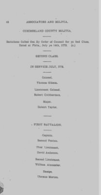 Thumbnail for Volume VI > Muster Rolls Relating to the Associators and Militia of the County of Cumberland