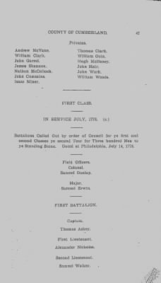 Volume VI > Muster Rolls Relating to the Associators and Militia of the County of Cumberland