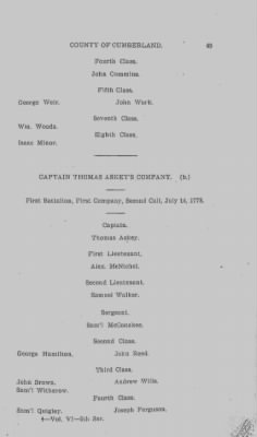 Thumbnail for Volume VI > Muster Rolls Relating to the Associators and Militia of the County of Cumberland