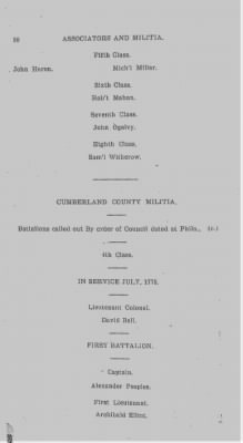 Thumbnail for Volume VI > Muster Rolls Relating to the Associators and Militia of the County of Cumberland