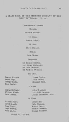 Volume VI > Muster Rolls Relating to the Associators and Militia of the County of Cumberland