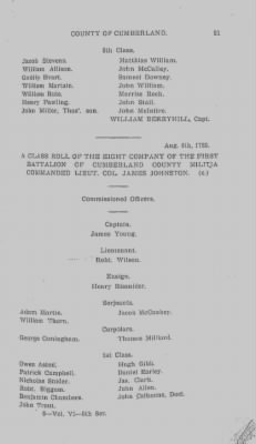 Volume VI > Muster Rolls Relating to the Associators and Militia of the County of Cumberland