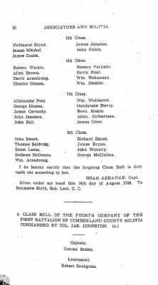 Volume VI > Muster Rolls Relating to the Associators and Militia of the County of Cumberland