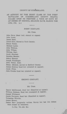 Volume VI > Muster Rolls Relating to the Associators and Militia of the County of Cumberland