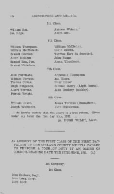 Volume VI > Muster Rolls Relating to the Associators and Militia of the County of Cumberland