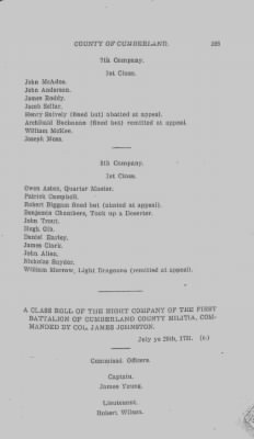 Volume VI > Muster Rolls Relating to the Associators and Militia of the County of Cumberland