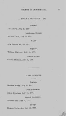 Thumbnail for Volume VI > Muster Rolls Relating to the Associators and Militia of the County of Cumberland