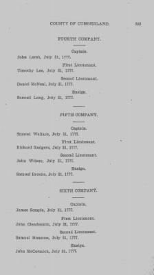 Thumbnail for Volume VI > Muster Rolls Relating to the Associators and Militia of the County of Cumberland