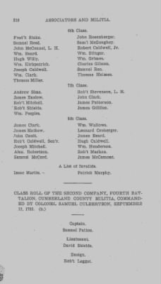 Thumbnail for Volume VI > Muster Rolls Relating to the Associators and Militia of the County of Cumberland