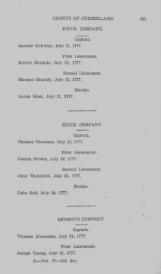 Thumbnail for Volume VI > Muster Rolls Relating to the Associators and Militia of the County of Cumberland