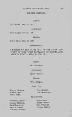 Volume VI > Muster Rolls Relating to the Associators and Militia of the County of Cumberland