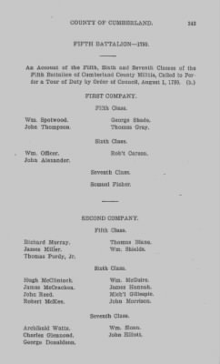 Volume VI > Muster Rolls Relating to the Associators and Militia of the County of Cumberland