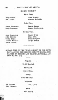 Volume VI > Muster Rolls Relating to the Associators and Militia of the County of Cumberland