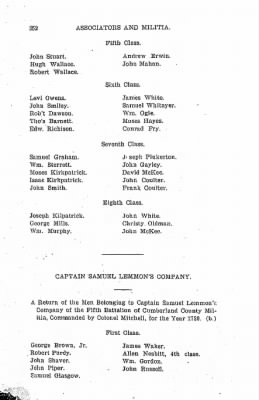 Volume VI > Muster Rolls Relating to the Associators and Militia of the County of Cumberland