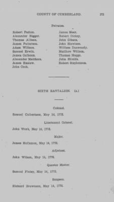 Thumbnail for Volume VI > Muster Rolls Relating to the Associators and Militia of the County of Cumberland