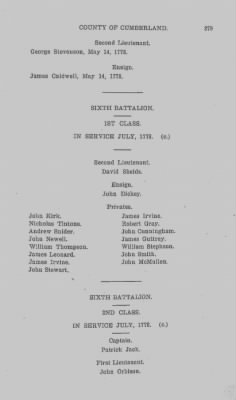 Thumbnail for Volume VI > Muster Rolls Relating to the Associators and Militia of the County of Cumberland