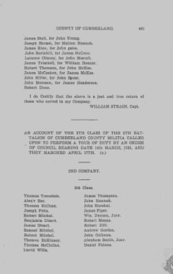 Volume VI > Muster Rolls Relating to the Associators and Militia of the County of Cumberland